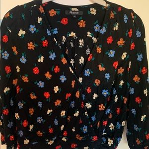 Madewell Wrap black with pressed flowers.